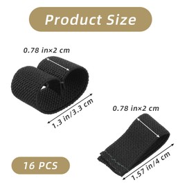 Teaaha 16 Pcs Elastic Belt Keepers Strap, Belt Loop Keeper Elastic Nylon Loop Organizers Durable Nylon Strap Holder for 1.5" Wide Belts, Backpack Straps