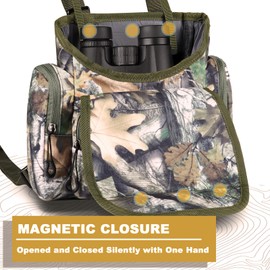 UIIHUNT Binocular Harness Chest Pack - Lightweight Bino Harness with Rangefinder Pouch - Durable Binocular Chest Packs for Hunting & More - Bino Harness Holds rangefinders, Phones, ect (Tree Camo)