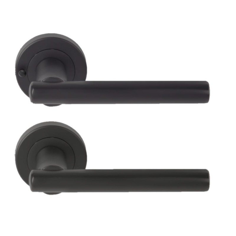 HANDLEZONE® Solus Privacy Lever On Round Rose Door Handles, with