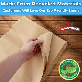Eco Friendly, Grease Proof 12" x 12" Deli Wrap 500 Pk. Best Kraft Food Wrapping Paper Sheets for Picnic, Festival, Fair or BBQ. Perfect Liner for Tray, Basket or Boat. Quality Bulk Restaurant Supply