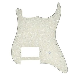 Dopro 11 Hole ST Strat One Humbucker Guitar Pickguard Scratch Plate for FD Delonge Aged Pearl