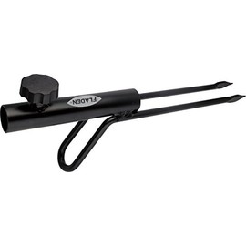 FLADEN Anodized Brolly Spike / Compact 33 x 13 x 3.5cm / Light Strong Corrosion Resistant Steel / 2 Anti Twist Ground Prongs / Foot Bar / Twist Grip Lock / for Garden and Camping Umbrellas [25-3941]