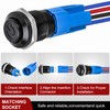 Nilight 12mm Latching Push Button Switch 6pcs LED Blue Waterproof