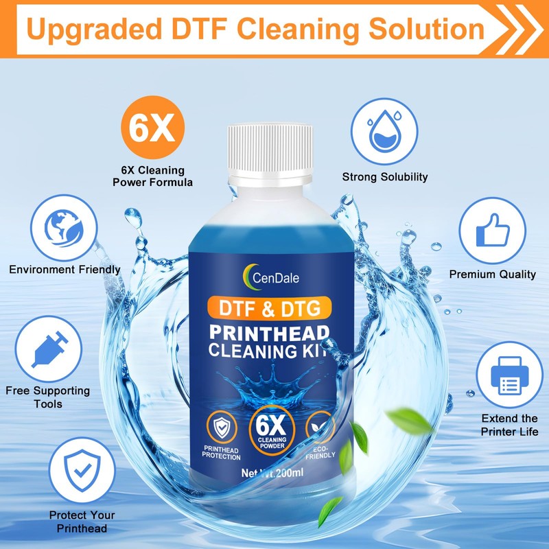 CenDale 6X Powerful DTF Cleaning Kit - 200ML DTF Printhead