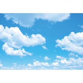 YongFoto 4.5 x 3 m Vinyl Photo Background Blue Sky White Cloud Nature Spring Shower Happy Birthday Photography Background Photo Shooting Portrait Photos Party Children Photo Studio Props