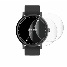 BROTECT Pack of 2 Full Cover Screen Protectors for Watches (Circular Round, Diameter: 39.5 mm) Full Screen Protector Film [3D Curved, Crystal Clear]