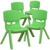 Flash 4 Pack Green Plastic Stackable School Chair/10.5'' Seat Height