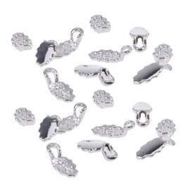 Earring Bails, Silver Glue on Bail Charm Pendant Earring Bails Silver Plated Earring Bails Glue On Bails Pendants for Glass Tile Jewelry Making Silver 30Pcs