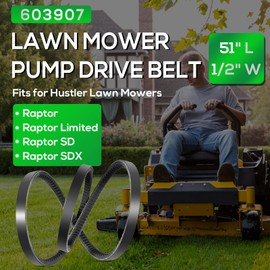 603907 Lawn Mower Pump Drive Belt Heavy-Duty Kevlar Aramid Cord Belt Replacement for Hustler Raptor, Raptor Limited, Raptor SD, Raptor SDX Mowers, Replaces for 607400, 603907 (1/2" x 51")
