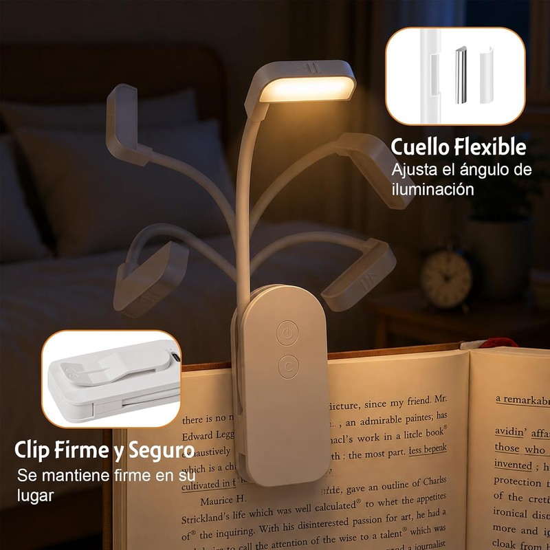 L?mpara Led Plegable con Clip para Libros