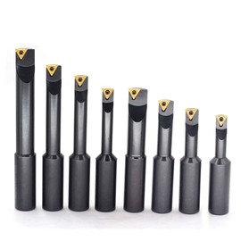 OSCARBIDE 3/4" Shank Indexable Boring Bars 8 Pieces/Set,90 Degree Round Shank Boring Bars with Indexable Carbide Inserts 4 Pieces TCMT21.51 & 4 Pieces TCMT221