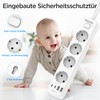 Beizkna Steckdosenleiste 4 USB Mehrfachsteckdose Wandmontage 4-Fach Steckerleiste berspannungsschutz 2