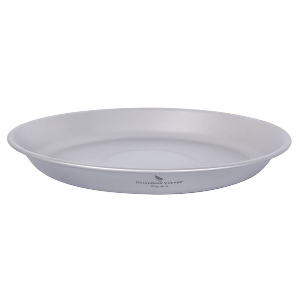 Boundless Voyage Titanium Plate, Pot, Tableware, Round Plate, Bowl, Titanium, Tableware, Unbreakable, Rustproof, Lightweight, Pure Titanium, Dishwasher Safe, Home, Outdoors, Camping, Mesh Storage Bag Included (Plate (Single Item, Ti1111T)