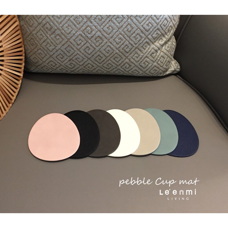 Le&amp;Me [Sisihosi] Le&amp;Me Pebble Leather Cup Mat, 229760448 Lemon Yellow