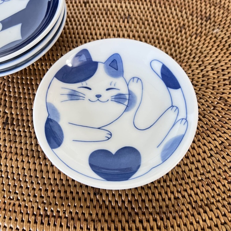 Fukubeya Mino Ware Nekogura Small Plate, 3.9 inches (10 cm)
