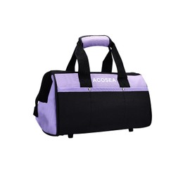 ACOSEA Purple Tool Bag,13 Inch Wide Mouth Open Tool Organizer with 12 Storage Pockets