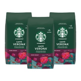 Starbucks Caffe Verona Coffee, Dark, Ground, 12-Ounce Bags (Pack of 3)