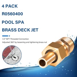 Bzsunway Swimming Pool Spa Brass Deck Jet Nozzle Replace Part for R0560400 590041 4 Pack