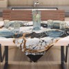 PETTI Artigiani Italiani - Modern Black Marble Effect Centerpiece Tablecloth,