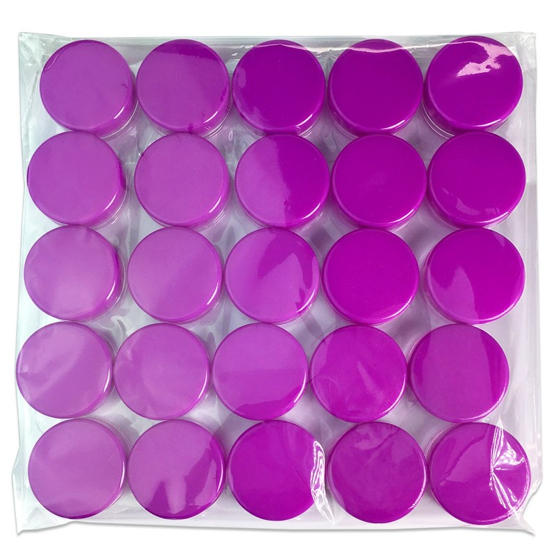 (Quantity: 25 Pieces) Beauticom 3G/3ML Round Clear Jars with PURPLE
