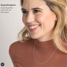 KEZEF Sterling Silver Womens Ball Bead Chain Necklace 1.2mm – Made in Italy, No Tarnish, Perfect for Pendants or Dog Tags – 36" Ball Bead Necklace for Women & Men