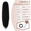 FESHFEN Straight Ponytail Extensions, Long Drawstring Pony Tails Synthetic Hair