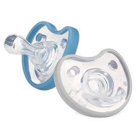 Dr. Talbot's Soft-Flex - Chupetes de ortodoncia 0-6 meses, azul/gris, 2 unidades (paquete de 1)