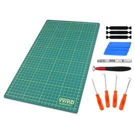 VViViD Green Self-Healing 14 Inches x 8.25 Inches Gridded & Ruled Cutting Mat For Arts, Crafts & Drafting Including Multi-Use Toolkit
