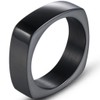 Stainless Steel Square Shaped Classic Simple Plain Wedding Band Ring