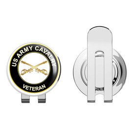 U.S. Army Veteran Cavalry Golf Hat Clip with Magnetic Ball Marker