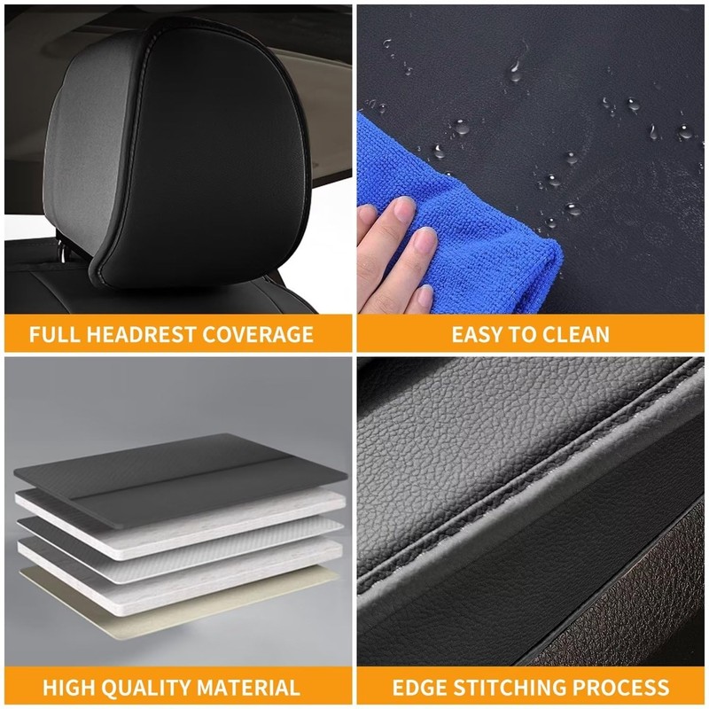 RAWAKORW Faux Leather Car Seat Covers Fit for 2008-2020 Dodge