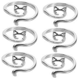 Operitacx 2sets Crochet Knitting Accessory Crochet Rings Knitting Loops Knitting Gadgets The Ring Crochet Hook Crochet Kits Adjustable Knitting Ring Crochet Yarn Guide Rings Alloy 6pcs*2