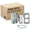 (Pack of 8) Outlet Box Kit, 2x4'' Utility Electrical Box,