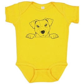 Jack Russell Terrier Dog Breed Drawing Cute One Piece Baby Bodysuit (Yellow), 18 Months