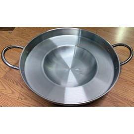 Large Mexican Style Stainless Steel Cazo 20" With Top Handles Wok Comal Griddle Fryer Chicharron Deep Fry Pan Stainless Steel For Carnitas Panza Abajo Paella Belly Down