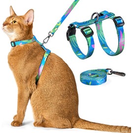 PetThem - Arnés y correa para gatos, ajustable, a prueba de escapes, cómodo, suave, ligero, fácil de usar, para gatos pequeños, medianos y grandes
