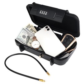 Portable Small Safe Box with Lock, Mini Travel Safe Beach Safe for Valuables with Combination Code, Anti-Theft Security Box for Home Cash Money, Waterproof & Removable Wire Rope