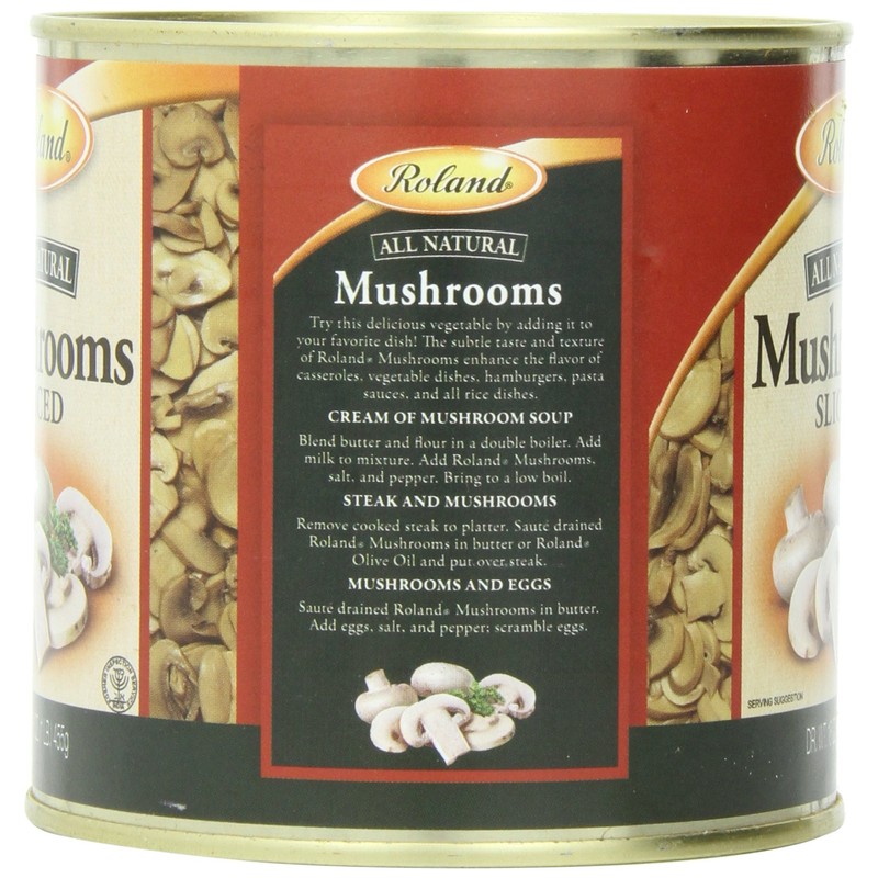 Roland Foods Canned Sliced Button Mushrooms, 16 Ounce Can, Pack