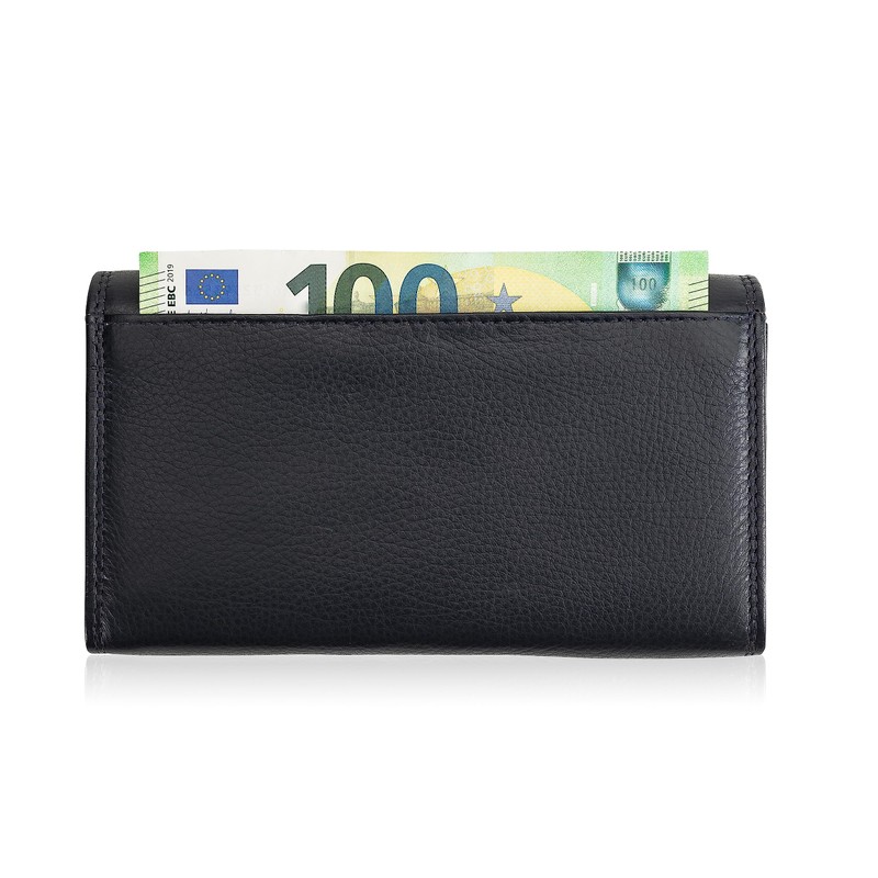 Josephine Osthoff Women's Leather Long Wallet with Clip Closure, Small