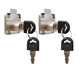 VictorsHome Cam Drawer Lock - 3/4 Inch (19mm) Bore 7/8 Inch (21mm) Cylinder Length Chrome for Office Desk Cabinet Door, Keyed Alike, 2 Pcs