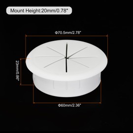 sourcing map 5pcs Cable Hose Snap Bushing Grommet Protector 60mm Mount Dia White Plastic Cable Snap Locking Bushing Grommet