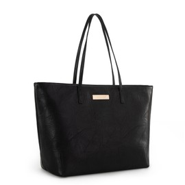 Montana West Medium Tote Bags for Women Black Purse Shoulder Handbag with Zipper Lightweight Everyday Purse for Work, Travel, or Shopping