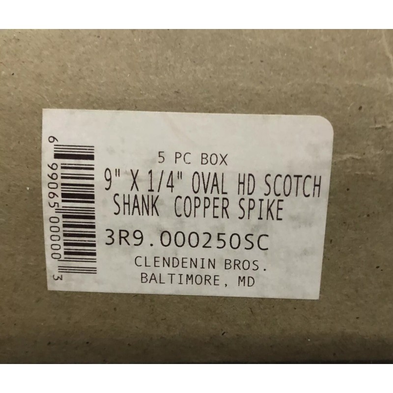 CLENDENIN BROS. New 9 INCH x 1/4” Oval Head Scotch
