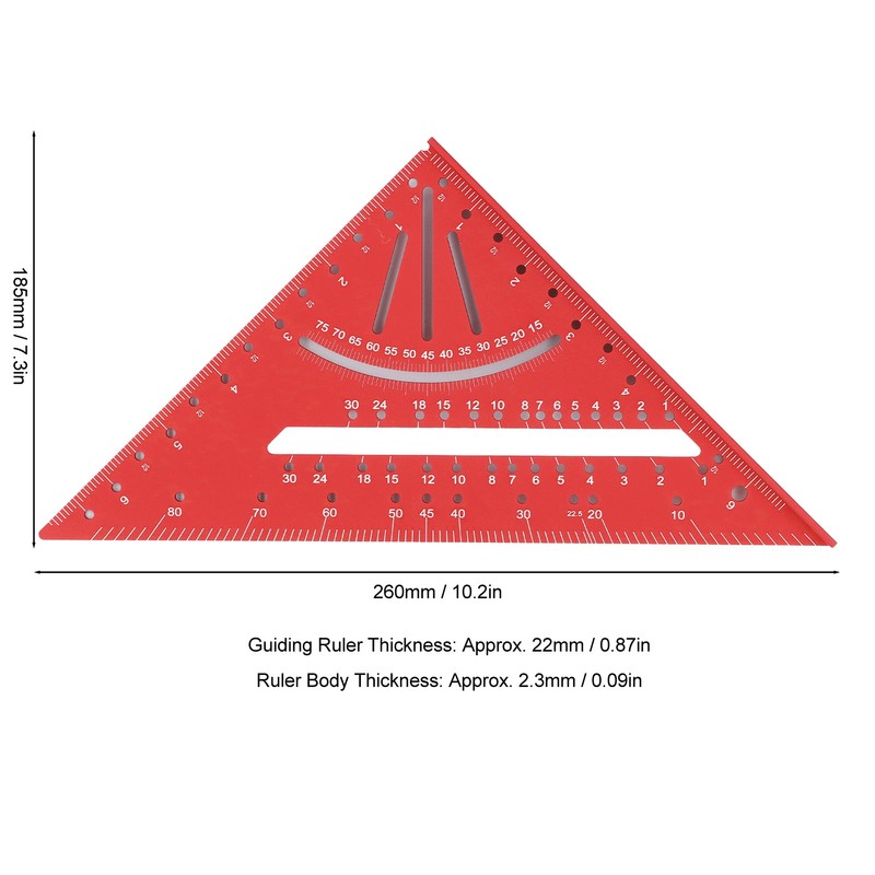 7 Inch 90 Degree Rafter Square Protractor Aluminum Alloy Woodworking
