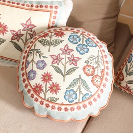 bilin gaier Blue Throw Pillow Covers Set of 1,Cottage Rustic Farmhouse with Wild Flowers Pattern Linen Pillowcases,Decorative Lumbar Pillows Cushion Cover for Couch Sofa Bed Chair Car,12x20 Inches