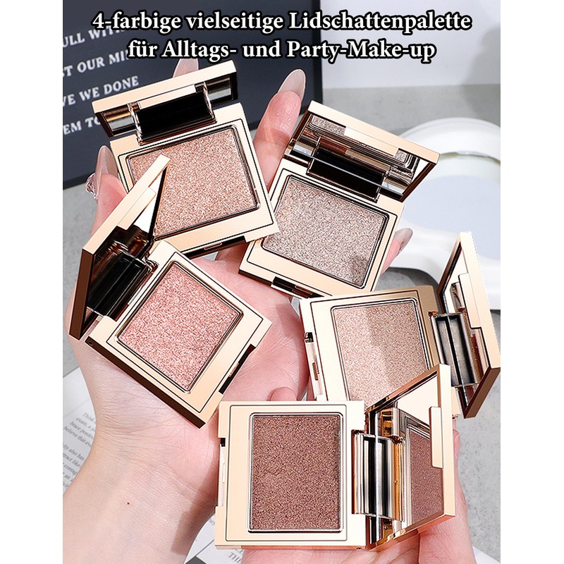 Erinde Single Glitter Eyeshadow, Highly Pigmented and Long-Lasting Eyeshadow, Soft