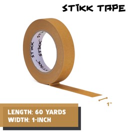 STIKK Painters Tape - 3pk Brown Painter Tape - 1 inch x 60 Yards - Paint Tape for Painting, Edges, Trim, Ceilings - Masking Tape for DIY Paint Projects - Residue-Free Painting Tape