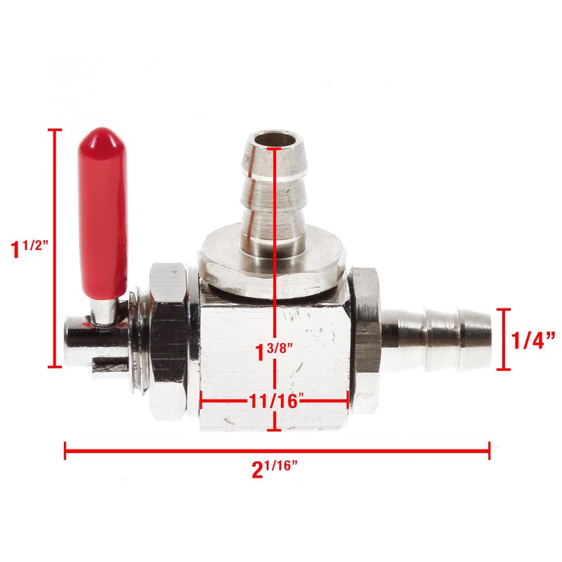 Raider 07-7118 Universal 90-Degree Turn Fuel Shut Off Valve -