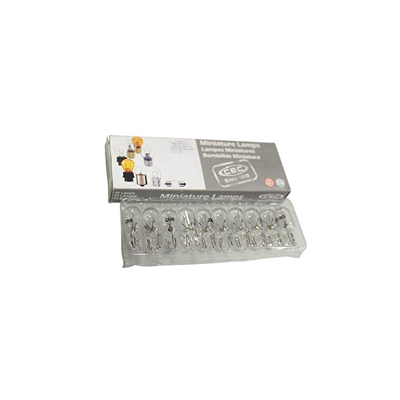 CEC Industries #656 Bulbs, 28 V, 1.68 W, W2.1x9.5d Base,