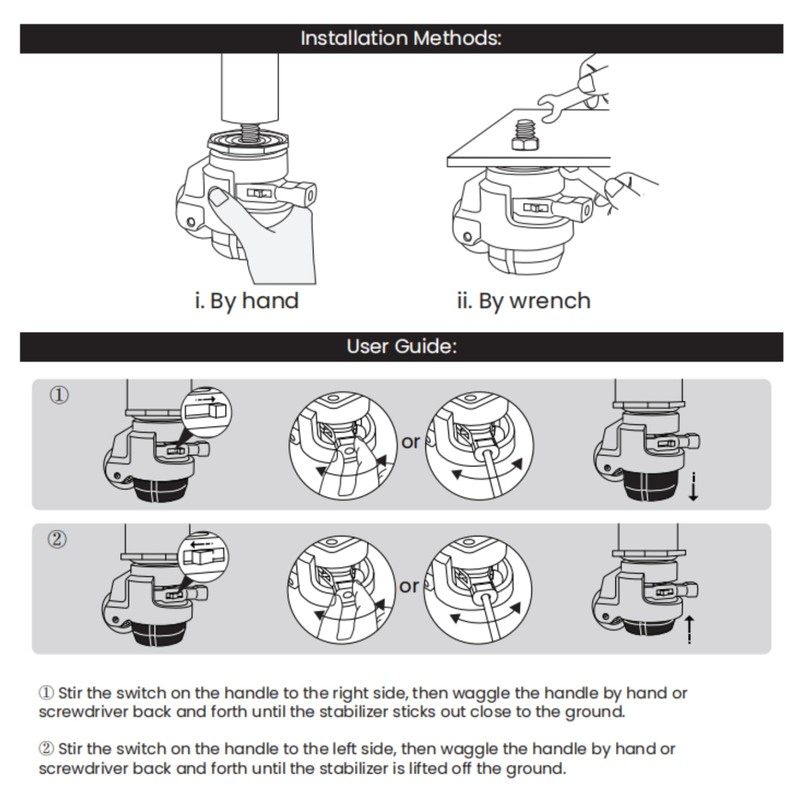 4 Pack Leveling Casters with Ratchet Handle, Adjustable Heavy Duty